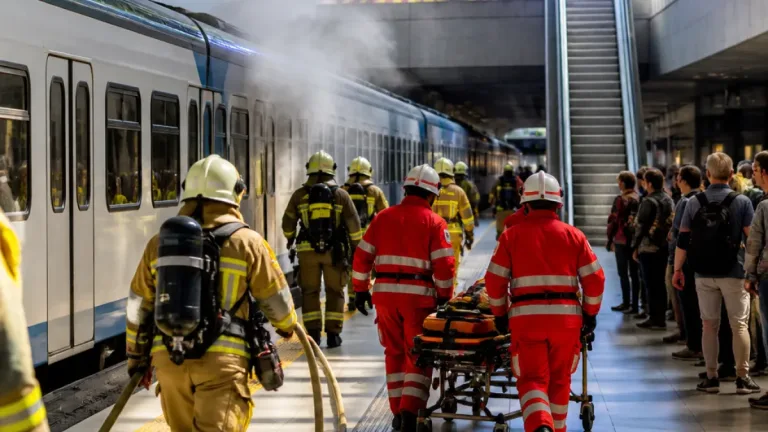 Großübung am Salzburger Hauptbahnhof: Brand in Lokalbahn simuliert, Betrieb läuft weiter