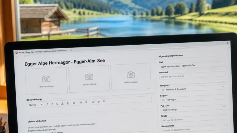 Hermagor: Online-Eintrag zur Egger Alpe/„Egger‑Alm‑See“ veröffentlicht — Beitrag bislang ohne Inhalte