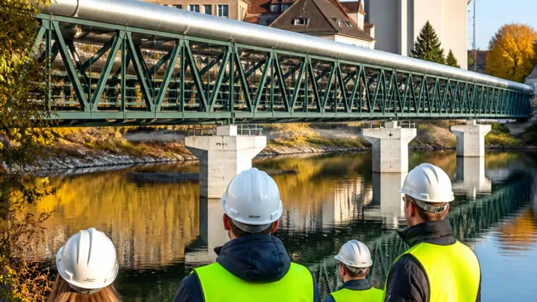 Horn verbindet Fernwärmenetze: Neue Rohrbrücke über die Taffa stärkt lokale Wärmeversorgung