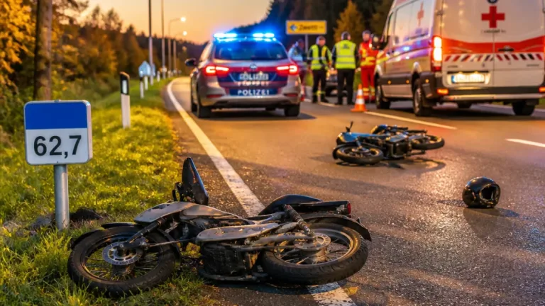 Jugendliche stürzen bei Überholmanöver auf LB 36 nahe Kampparkplatz in Zwettl