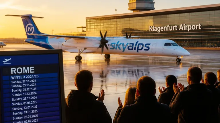 Klagenfurt: SkyAlps verlängert Rom-Verbindung – Winterflüge bis März 2027