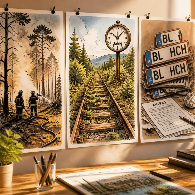 Karikaturen spiegeln Sorgen: Waldbrand, Eyachtalbahn und Kennzeichen‑Stolz