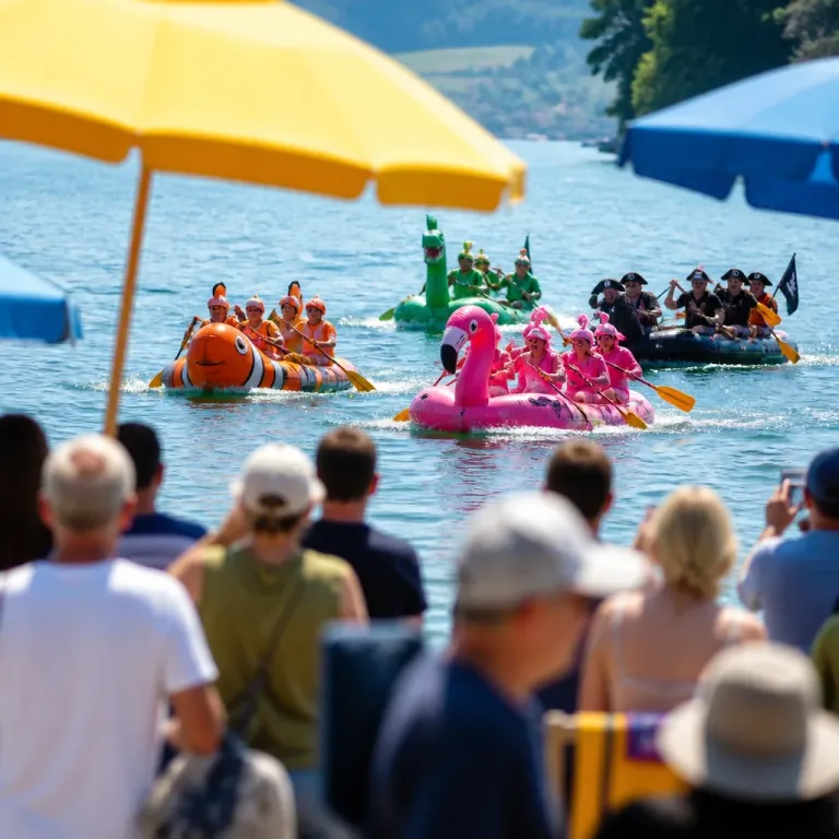 Premiere am Vierwaldstättersee: Gummiboot-Rennen sorgt für schräge Kostüme und viel Ehrgeiz