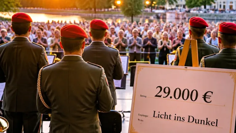 Militärmusik Salzburg feiert 70 Jahre auf der Pernerinsel – 29.000 Euro für „Licht ins Dunkel“