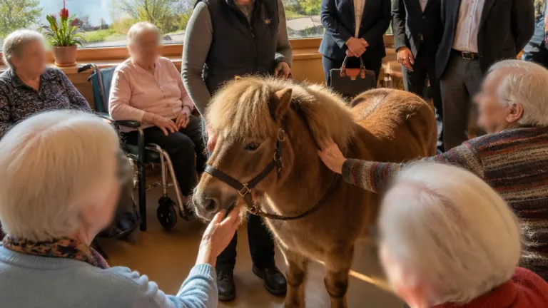 Minishetlandpony „Enjoy“ sorgt in Melk für Freude im Pflege- und Betreuungszentrum