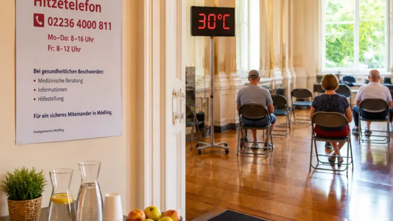 Mödling richtet Cooling‑Raum und Hitze‑Telefon ein – neue Maßnahmen gegen Sommerhitze