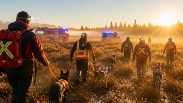 Nächtliche Rettungsaktion in Fornach: Rettungshundeteam findet 73-Jährigen in Vöcklabruck