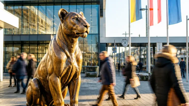 Neue Löwin „Gleichberechtigung“ in Amstetten: Skulptur neben dem Bahnhof setzt Zeichen