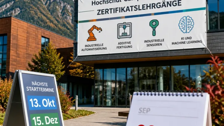 Neue Zertifikatslehrgänge am Hochschul‑Campus in Liezen starten im Oktober und Dezember
