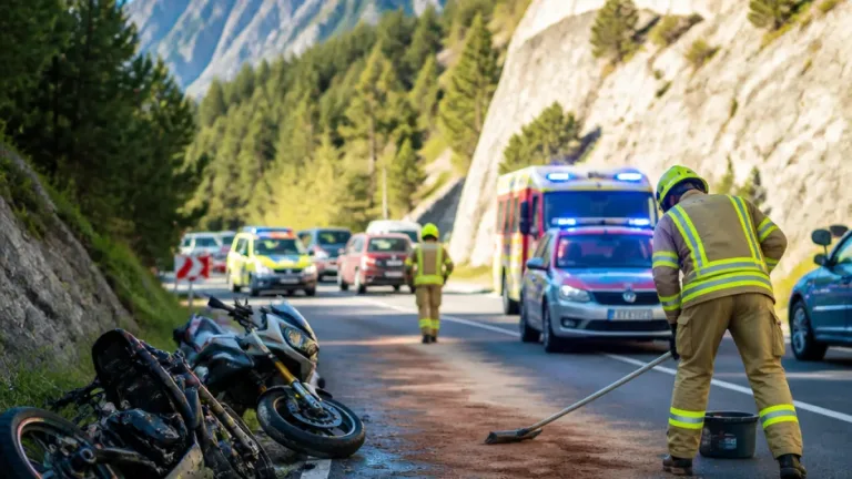 Ölspur auf Hahntennjochstraße: Motorradsturz bei Imst fordert einen Schwerverletzten