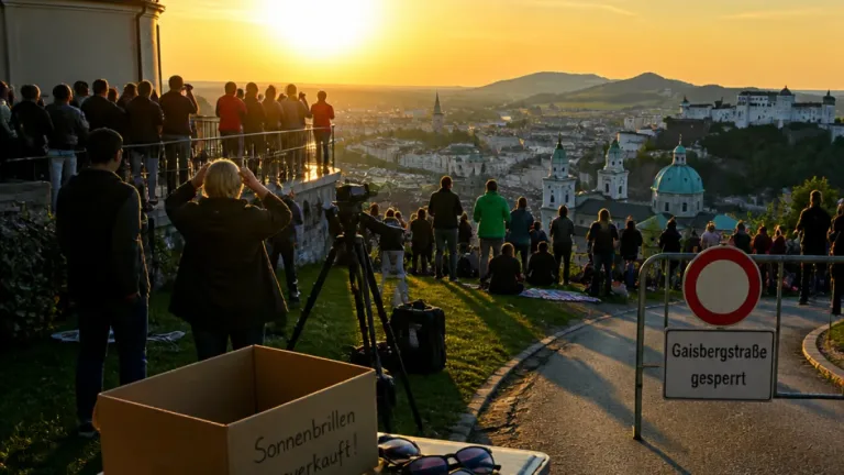 Salzburgs Blick gen Westen: Begeisterung und Schlangen bei der teilweisen Sonnenfinsternis