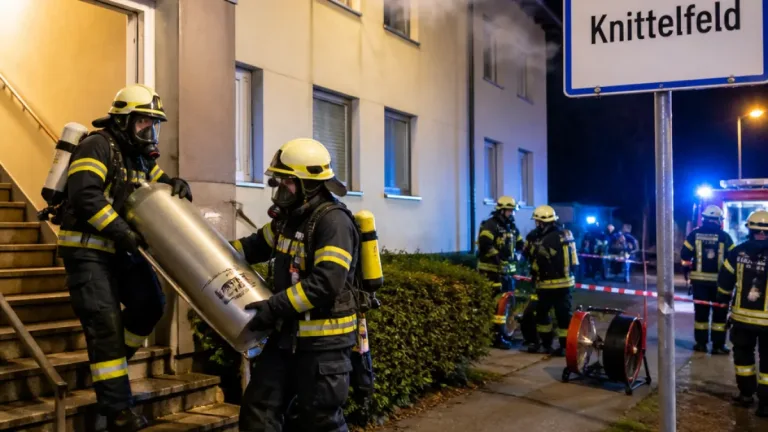 Sauerstoffaustritt in Wohnung in Knittelfeld: Feuerwehr sichert 180‑Liter‑Behälter und lüftet