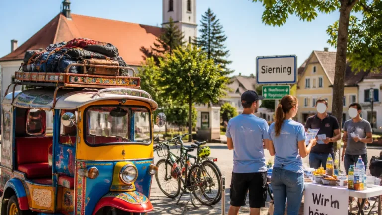 Team Sierning zieht mit Tuk‑Tuk durch Sierninghofen‑Neuzeug und sucht das Gespräch