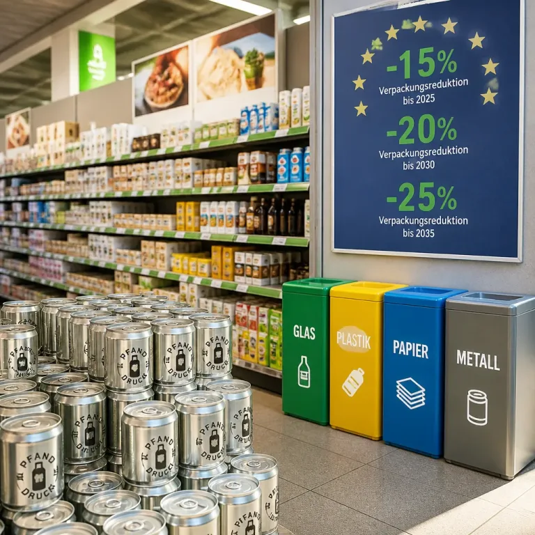 EU-Verpackungsverordnung legt Ziel: weniger Müll, recyclingfähige Verpackungen und Dosenpfand europaweit