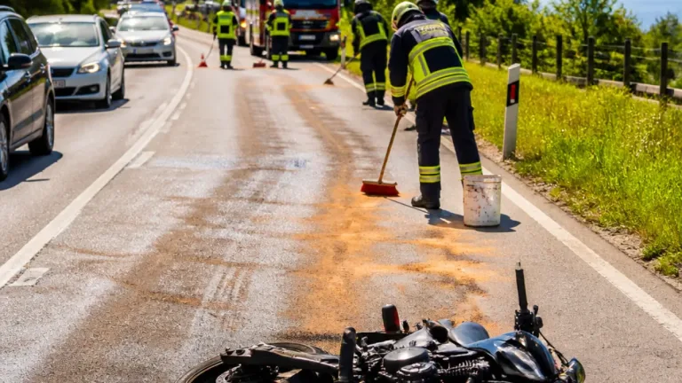 Unfall auf B154 bei Vöcklabruck: Motorrad und mehrere Pkw verursachen Ölspur und Verzögerungen