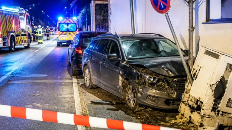 Verkehrsunfall auf L203 in Hohenems: 40-Jähriger verletzt, Stromkasten aus der Verankerung gerissen