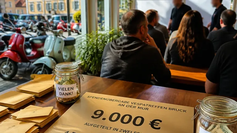 Vespatreffen in Bruck an der Mur: 9.000 Euro an zwei Mürztaler Familien übergeben