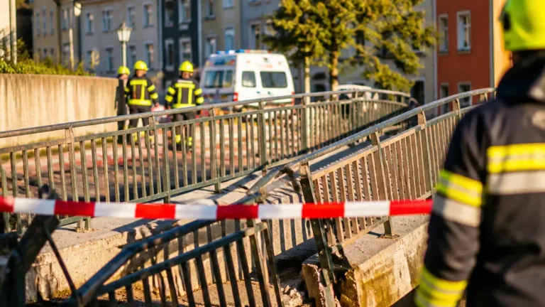 Wels: Mann von desolater Brücke über den Mühlbach von Feuerwehr gerettet