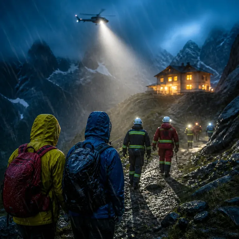 Starker Regen stoppt Zwei 17‑Jährige: Schwierige Bergrettung bei Neuen Fürther Hütte