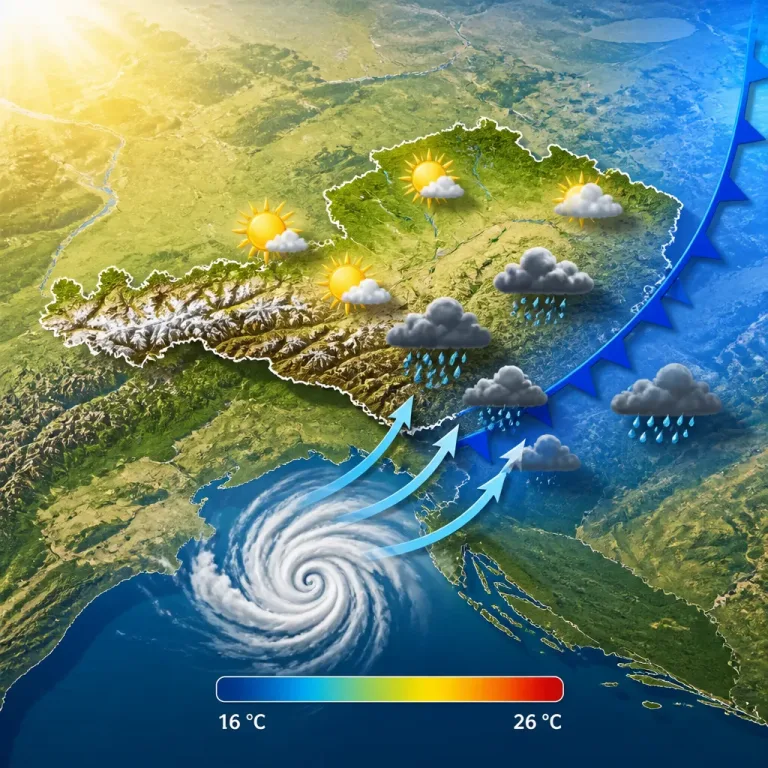 Regenfront erreicht Südosten – Genuatief bringt unbeständige Verhältnisse bis ins Wochenende