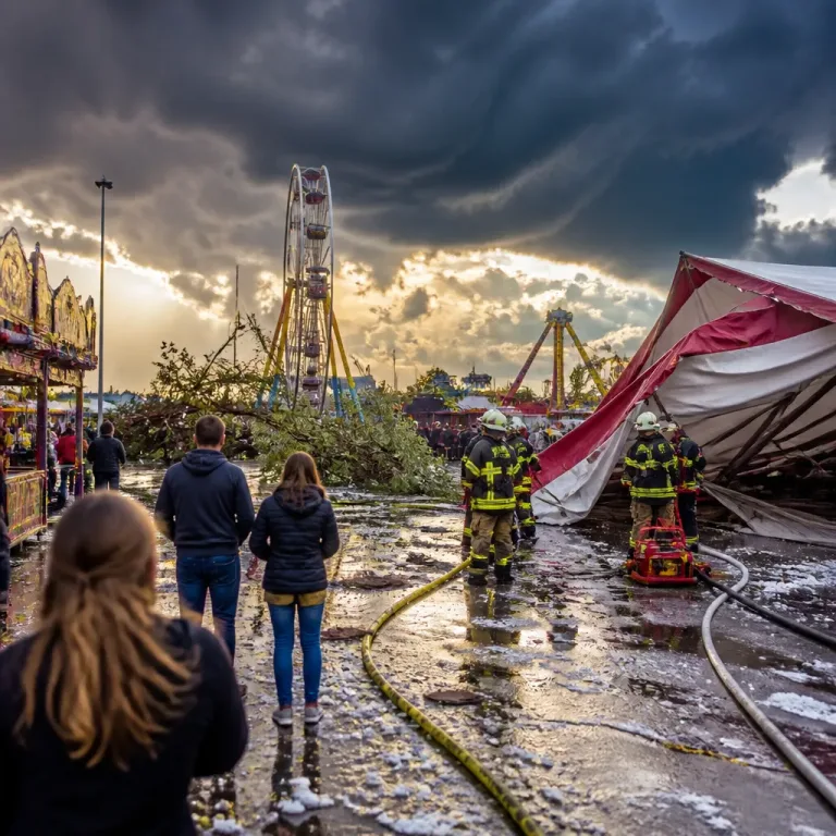 Sturmfront trifft Oberösterreich: Evakuierung beim Linzer Kronefest, zahlreiche Feuerwehreinsätze