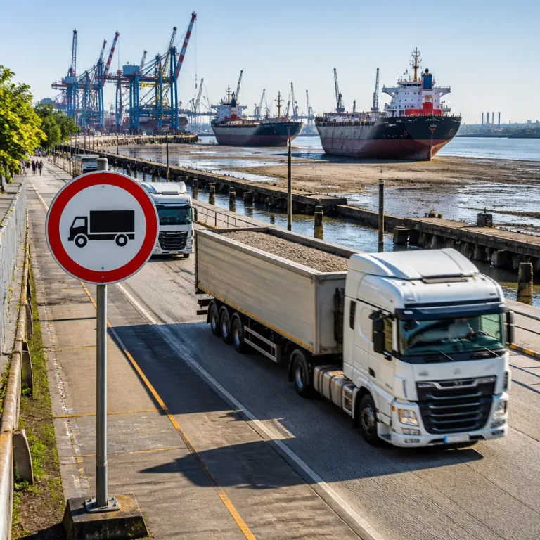 Wegen Niedrigwasser: Hamburg hebt Sonn- und Feiertags-Lkw-Fahrverbot befristet auf