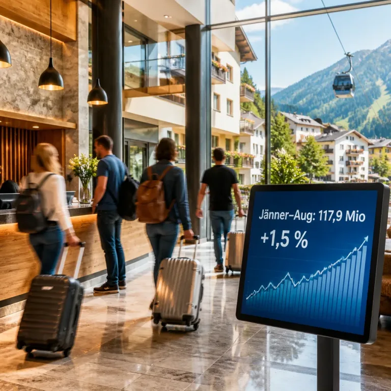 Tourismus in Österreich: Nächtigungen Jänner–August leicht im Plus, Ausland dominiert