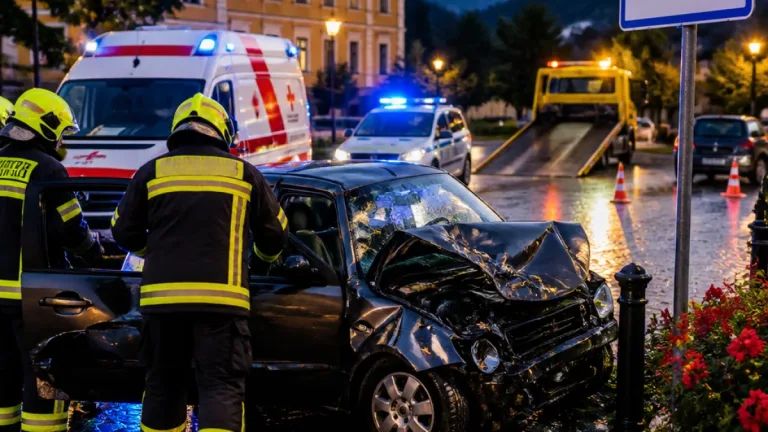 Zwei Verletzte nach Kreuzungsunfall in Bad Ischl: Feuerwehren und Rettung im Einsatz