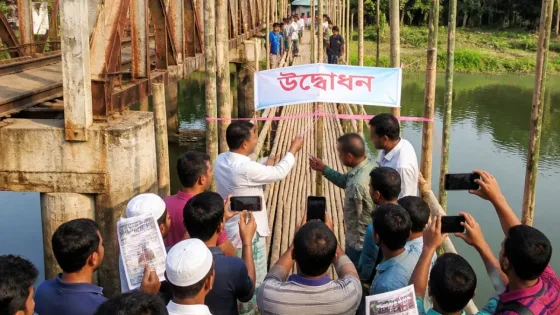 বরগুনা বামনায় স্থানীয় অর্থায়নে নির্মিত সাঁকো উদ্বোধন: স্থানীয়দের স্বস্তি বা সমালোচনা