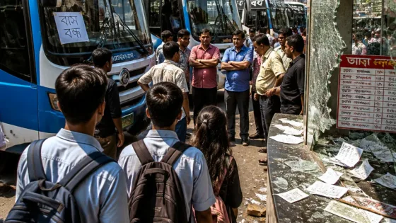 ভাড়া বিরোধে ঢাকা-নারায়াণগঞ্জ রুটে বাস বন্ধ: যাত্রীরা উদ্বিগ্ন