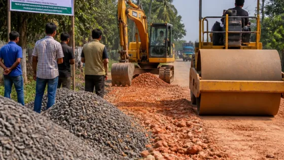 ঝিনাইদহে ৪০ কোটি টাকার সড়ক প্রকল্পে অনিয়ম: সাববেজে নিম্নমানের উপকরণ, তদারকিতে ঘাটতি