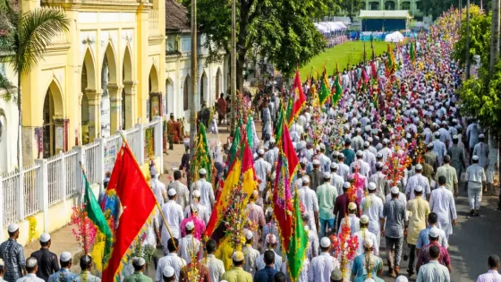 কিশোরগঞ্জে শোলাকিয়ায় বর্ণাঢ্য ঈদে মিলাদুন্নবী জশনে জুলুস ও দোয়া মাহফিল