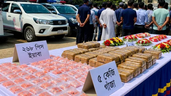 নোয়াখালীর মাদকবিরোধী অভিযানে ২৬৮ পিস ইয়াবা ও ৫ কেজি গাঁজা জব্দ, ১৯ জন গ্রেপ্তার