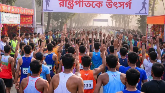 রাষ্ট্রপতিকে উৎসর্গ করে ঠাকুরগাঁওয়ে উৎসবমুখর ‘হাফ ম্যারাথন ২০২৬’