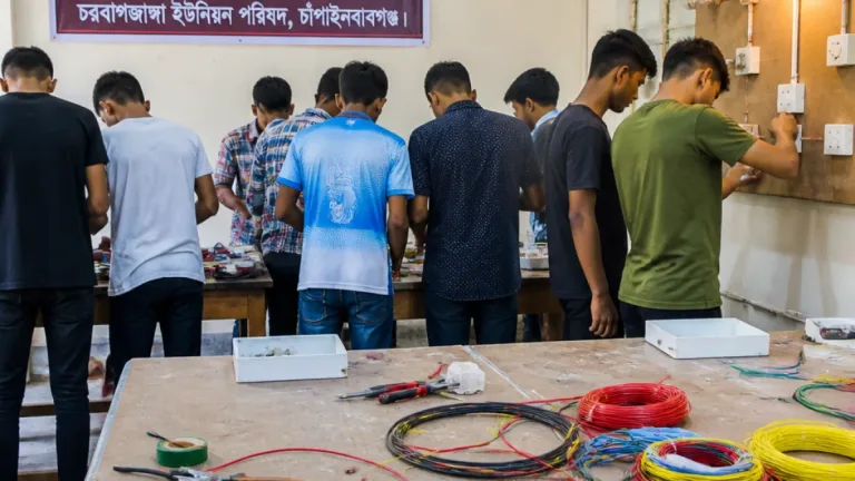 ৫৩ বিটের উদ্যোগে চাঁপাইনবাবগঞ্জে ইলেকট্রিক্যাল ও হাউজ ওয়্যারিং প্রশিক্ষণে ৩৫ যুবক