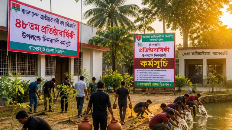 বাগেরহাটে বিএনপির ৪৮তম প্রতিষ্ঠাবার্ষিকী: দিনব্যাপী কর্মসূচি ও জনকল্যাণমূলক উদ্যোগ