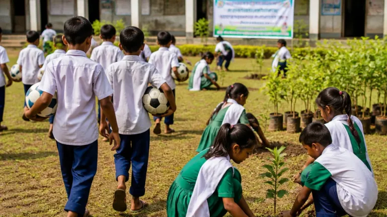 বাগেরহাটে সরকারি প্রাথমিক বিদ্যালয়ে ফুটবল বিতরণ ও বৃক্ষরোপণে শিক্ষার্থীদের অংশগ্রহণ বাড়বে
