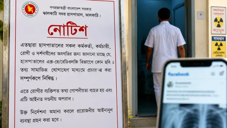 বহিরাগত দিয়ে এক্স-রে করানোর অভিযোগে ঝালকাঠি সদর হাসপাতালের রেডিওগ্রাফারকে শোকজ