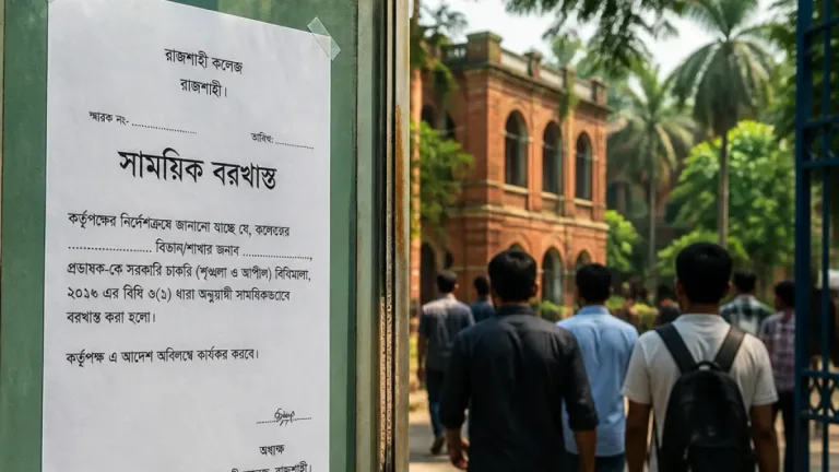 বঙ্গবন্ধুকে নিয়ে ফেসবুক পোস্ট: রাজশাহীর এক কলেজশিক্ষককে সংক্ষিপ্ত বরখাস্ত, কারণ দর্শানো নিয়েও প্রশ্ন