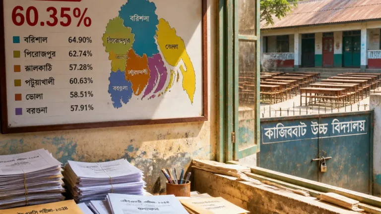 বরিশাল বোর্ডে এসএসসিতে পাসের হার ৬০.৩৫%, পাঁচটি স্কুলে একটিও উত্তীর্ণ নেই — বিশ্লেষণ ও প্রতিক্রিয়া