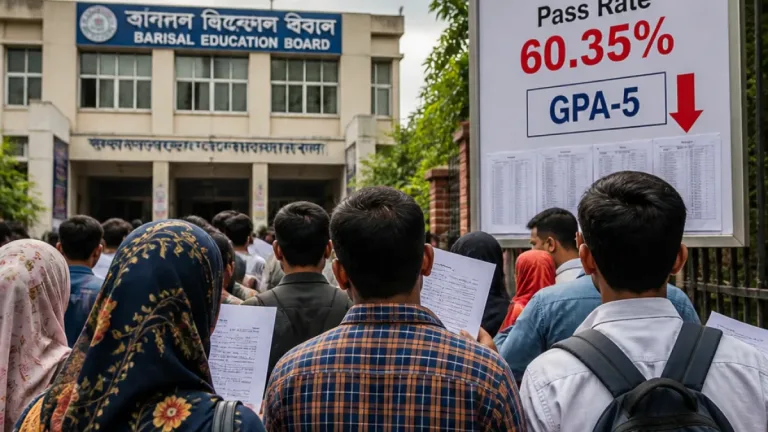 বরিশাল বোর্ডে এসএসসিতে পাসের হার ৬০.৩৫ শতাংশ, জিপিএ-৫ কমেছে