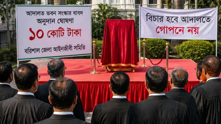 বরিশালে আইনমন্ত্রী: ফ্যাসিবাদের বিচারের জন্য গোপন পথে নয়, উপযুক্ত আদালত প্রয়োজন