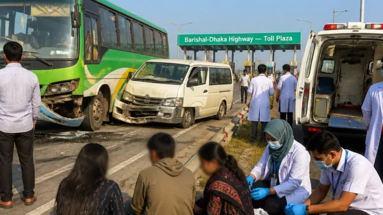 বরিশালে টোলপ্লাজার পাশে সংঘর্ষে বরিশাল বিশ্ববিদ্যালয়ের তিন রসায়ন শিক্ষার্থী আহত