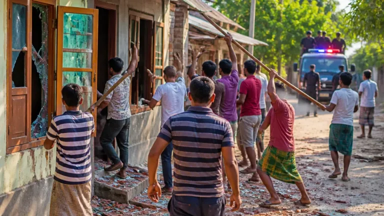 ভ্যানচালকের হত্যা মামলা: গ্রেফতারকৃতদের বাড়িতে হামলা-ভাঙচুর, এলাকায় আতঙ্ক