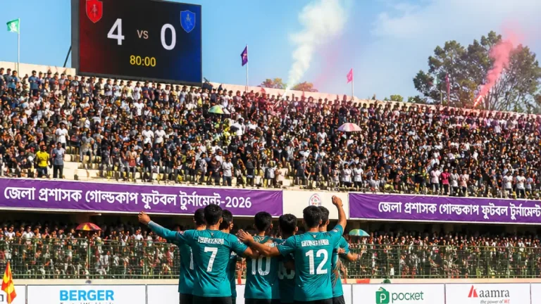 চাঁপাইনবাবগঞ্জে জেলা প্রশাসক গোল্ডকাপ ফুটবল টুর্নামেন্টের উদ্বোধন, সদরজিলা নোয় জয়