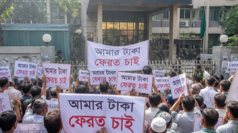 চট্টগ্রামে সম্মিলিত ইসলামী ব্যাংকের আমানতকারীদের বিক্ষোভ: ‘আমার টাকা ফেরত চাই’
