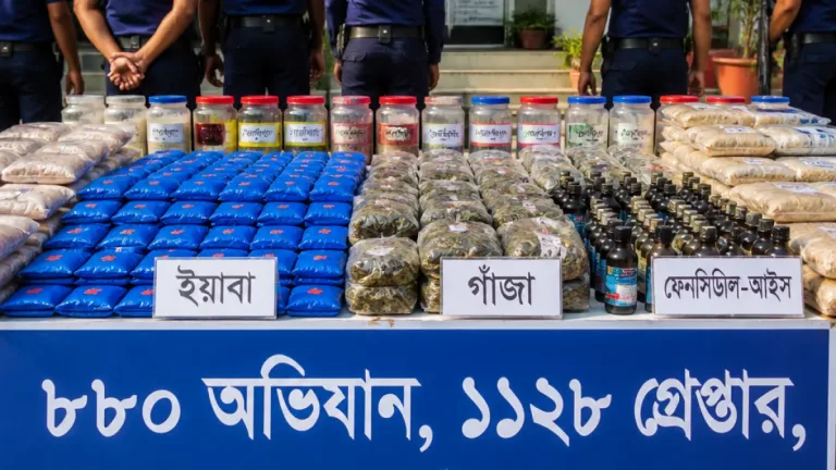 ছয় মাসে মুন্সিগঞ্জে মাদকবিরোধী অভিযানে ৮৮০ মামলা, গ্রেপ্তার ১১২৮—বৃহৎ উদ্ধার