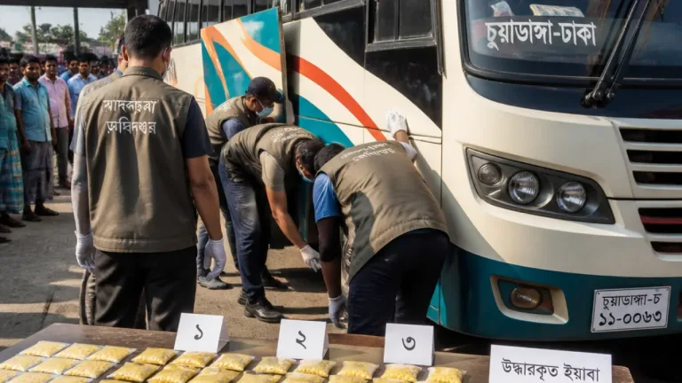 চুয়াডাঙ্গায় বাসে তল্লাশিতে মিলল ২ হাজার ৬৫০ পিস ইয়াবা; আওয়ামী লীগ নেতা গ্রেফতার