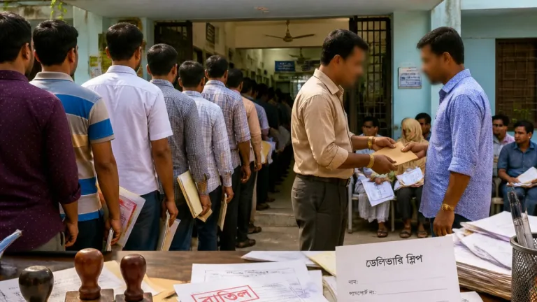 দালাল-সিন্ডিকেটের ছায়ায় গোপালগঞ্জ পাসপোর্ট অফিস: ঘুষ না দিলে সেবা মেলে না, অভিযোবকদের অভিযোগ