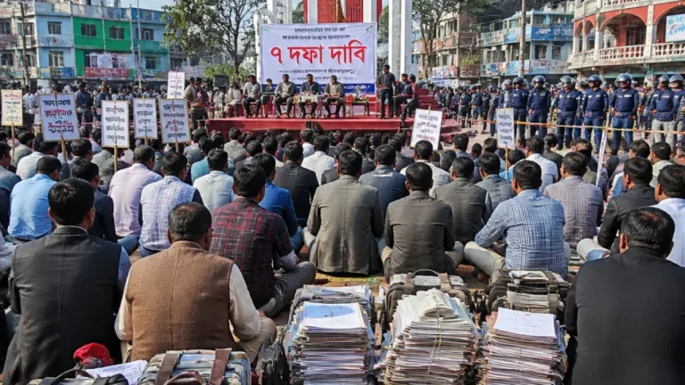 দলিল লেখকদের ৭ দফা দাবি: নীলফামারীতে কর্মবান্ধব প্রক্রিয়ার জন্য সরকারের কাছে জোর দাবি